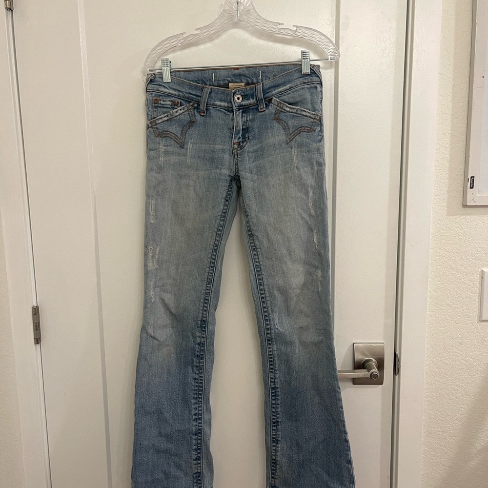 Vintage Y2K Streetwear Flare Forever 21 Light Blue‎ Flare Jeans